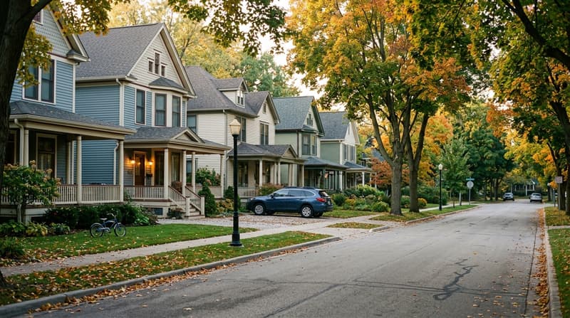 Prince Pond, Downers Grove, IL, illustrative neighborhood scene