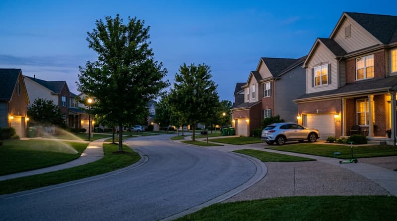 Manchester Cove, Mokena, IL, illustrative neighborhood scene