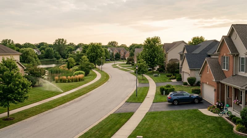 Whisper Creek, Mokena, IL, illustrative neighborhood scene