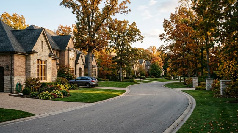 Oak Brook, IL, illustrative neighborhood scene